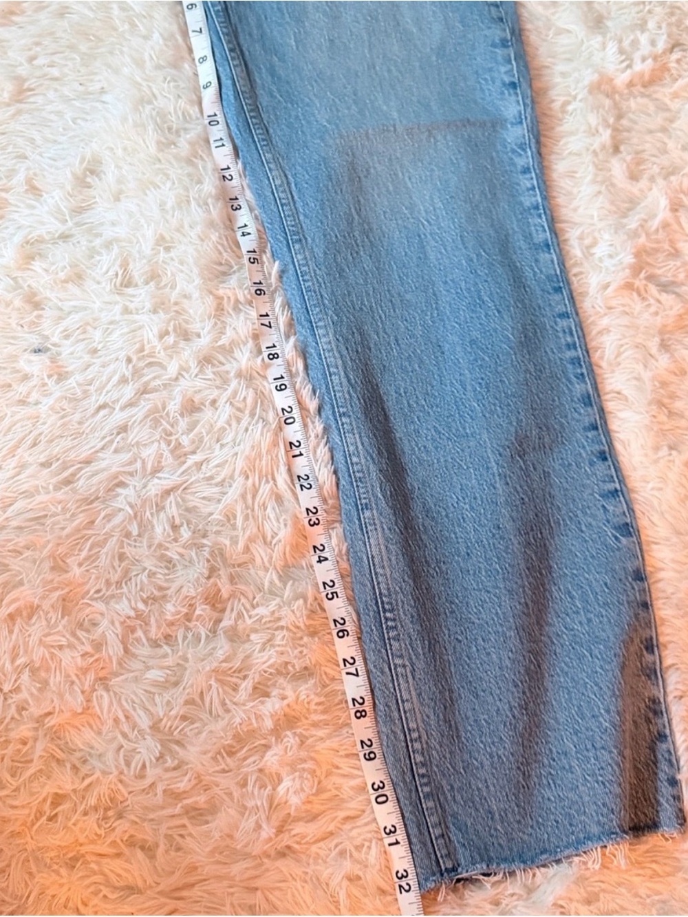 Abercrombie & Fitch Ultra High Rise 90’s  Light Blue Straight Leg Jeans - Picture 6 of 6
